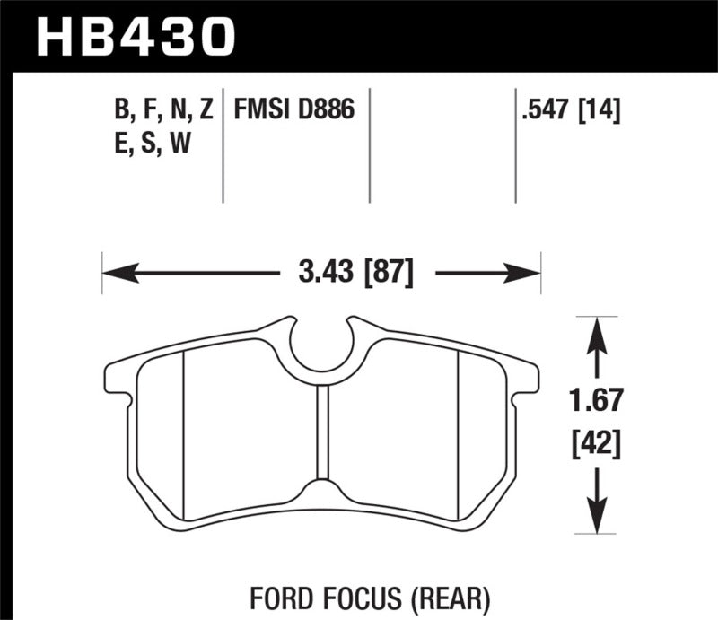 Hawk Performance HB430F.547 HPS Performance Street Brake Pads