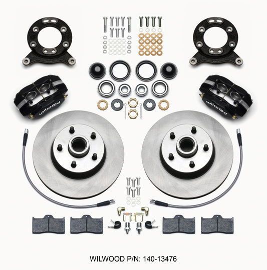 Wilwood Forged Dynalite-M Front Kit 11.30in 1 PC Rotor&Hub 1965-1969 Mustang Disc & Drum Spindle - #140-13476