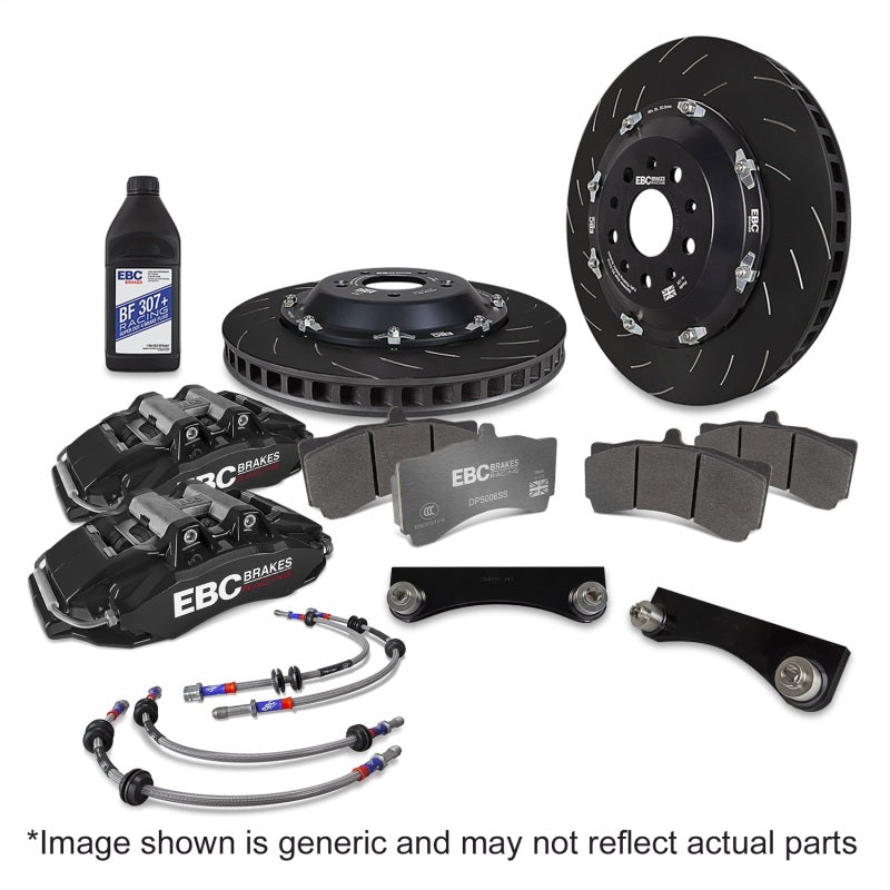 EBC Racing 00-06 BMW M3 (E46) Black Apollo-6 Calipers 355mm Rotors Front Big Brake Kit BBK045BLK-1