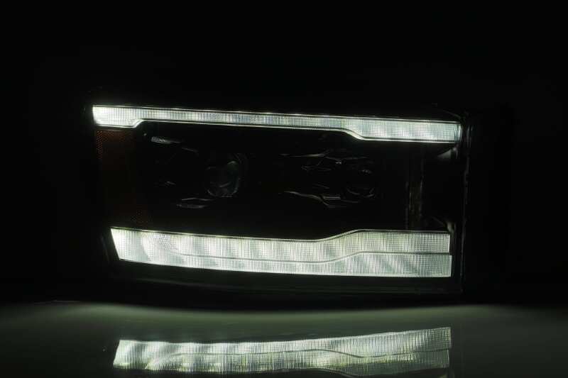 AlphaRex 880533 06-08 Dodge Ram 1500 HD LUXX LED Projector Headlights Plank Style Alpha Black w/Sequential Signal/DRL