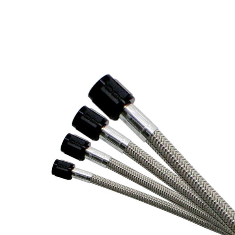 Nitrous Express 8AN 12in Stainless Steel Braided Hose (Black Ends) 12812