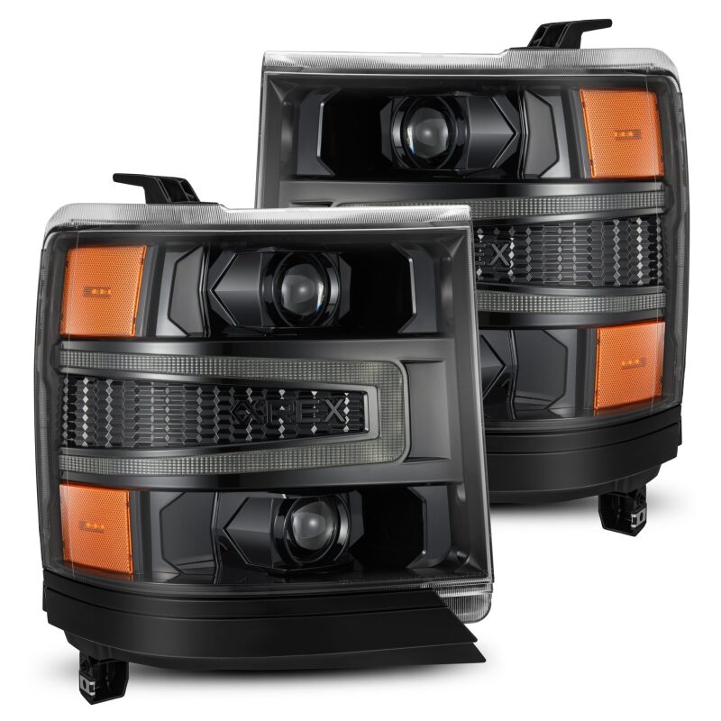 AlphaRex 880233 16-18 Chevrolet 1500 HD LUXX LED Projector Headlights Alpha-Black w/Sequential Atv Light / Sequential Signal (Req PN 810023)