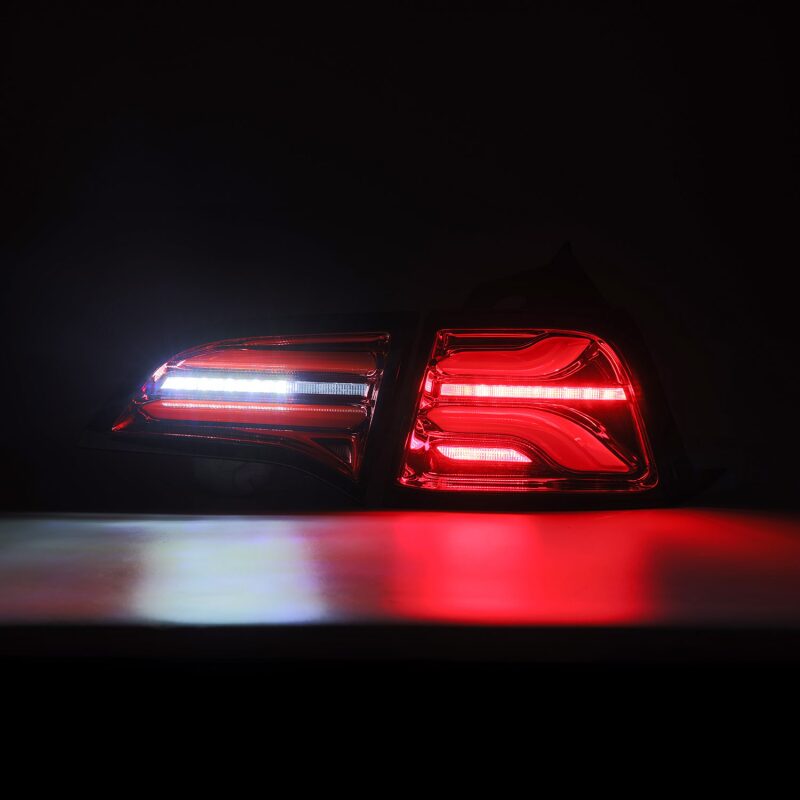 AlphaRex 601020 17-22 Tesla Model 3 PRO-Series LED Tail Lights Red Smoke w/Sequential Signal