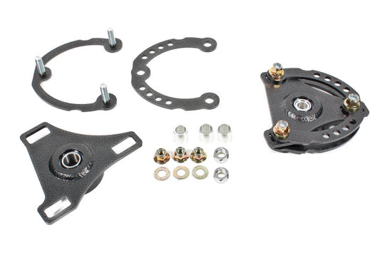 BMR 2015-2026 S550 Mustang Caster Camber Plates - Black Hammertone