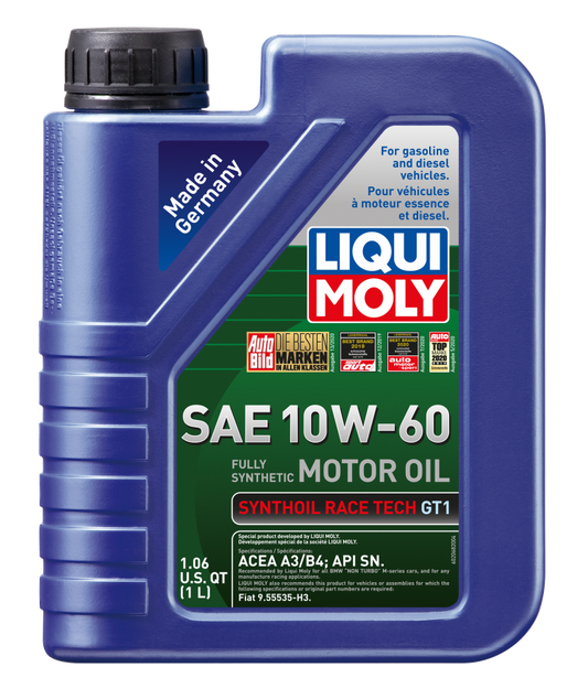 LIQUI MOLY 1L Synthoil Race Tech GT1 Motor Oil SAE 10W-60 (2068) - Pack of 6
