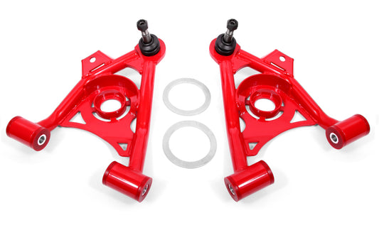BMR 79-93 Mustang Fox Lower Control A-Arm Front with Spring Pocket/Tall Ball Joint - Red