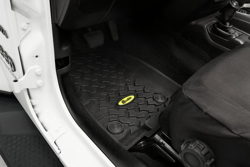 Bestop 20-26 Jeep Gladiator / 18-26 Wrangler JL Front Floor Mats (Black)