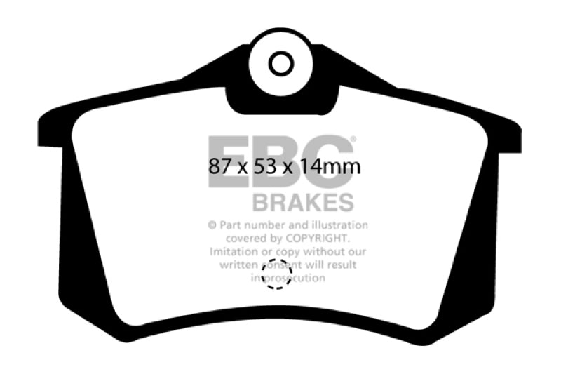 EBC 91-93 Lancia Delta Integrale 2.0L Turbo HF Evo 1 Yellowstuff Rear Brake Pads DP4999R