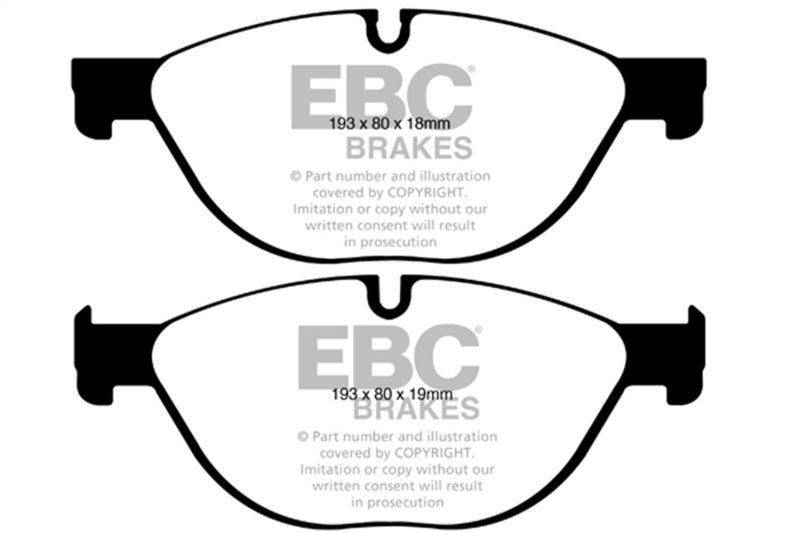 EBC 12-13 BMW 528 2.0 Turbo (F10) Performance Greenstuff Front Brake Pads DP22019
