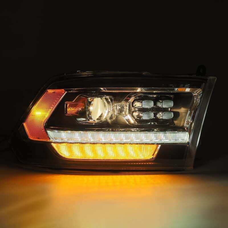 AlphaRex 880520 09-18 Dodge Ram 2500 HD LUXX LED Projector Headlights Plank Style Black w/Sequential Signal/Smoked DRL