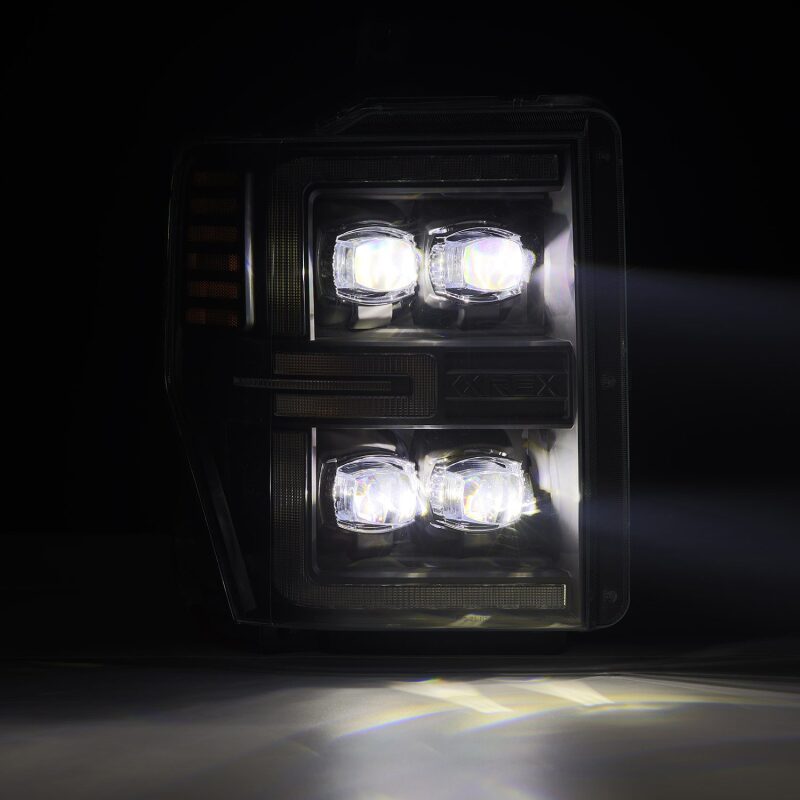 AlphaRex 880310 08-10 Ford F250-550 NOVA-Series LED Projector Headlights Black w/Activation Light/Sequential Signal