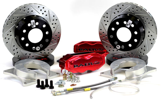 Baer Brakes Ford 8.8in C-Clip Rear Ends 11in SS4+ Deep Stage Rear SDZ Brake Kit - Fire Red — 5 Lug (5x4.5", 5x4.75" BC)