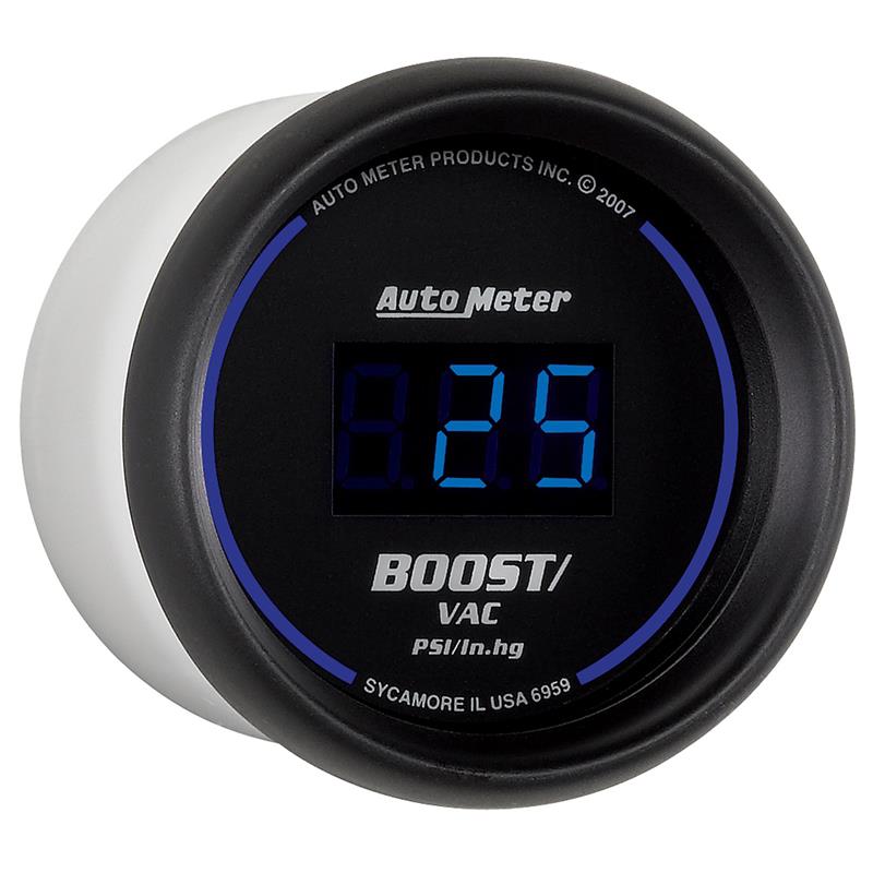 AutoMeter 6959 Cobalt Digital 52.4mm Black Vacuum/Boost Gauge