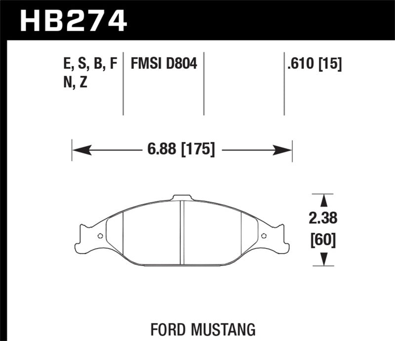 Hawk Performance HB274Z.610 Performance Ceramic Street Brake Pads