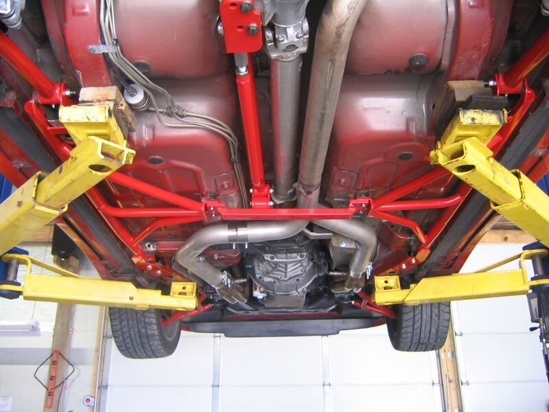 UMI Performance 2004-R 3-Point Subframe Connectors Bolt-In Red