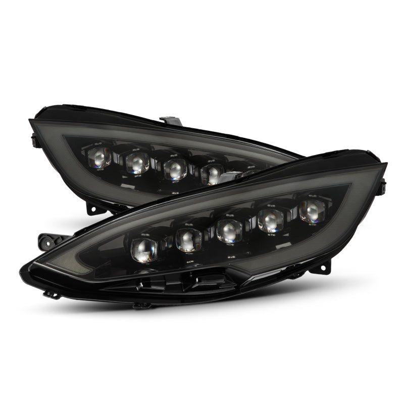 AlphaRex 880878 12-21 Tesla Model S NOVA LED Projector Headlights Alpha-Black w/Activation Light & Sequential.Signal / Switchback DRL