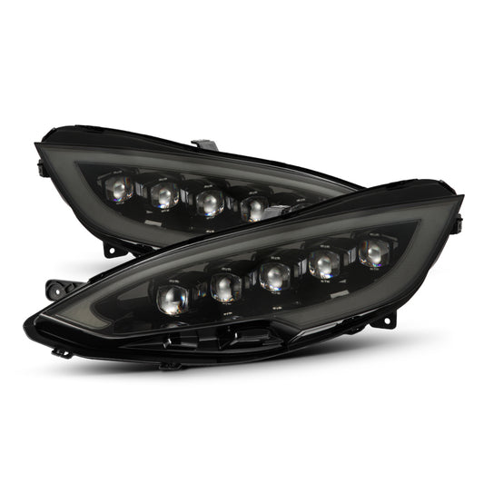 AlphaRex 880878 12-21 Tesla Model S NOVA LED Projector Headlights Alpha-Black w/Activation Light & Sequential.Signal / Switchback DRL