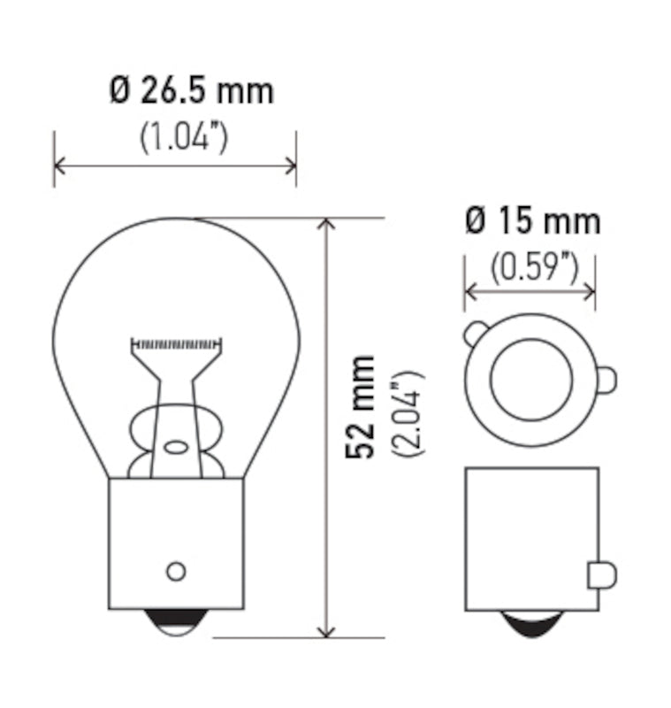 HELLA 9507 24V 21W BAU15s S8 AMBER Bulb