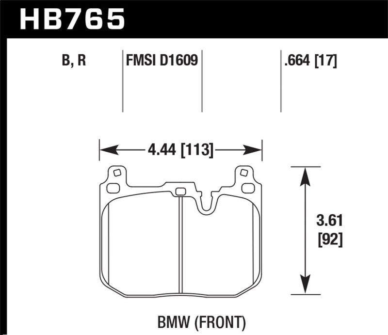 Hawk Performance HB765U.664 DTC-70 Motorsport Brake Pads
