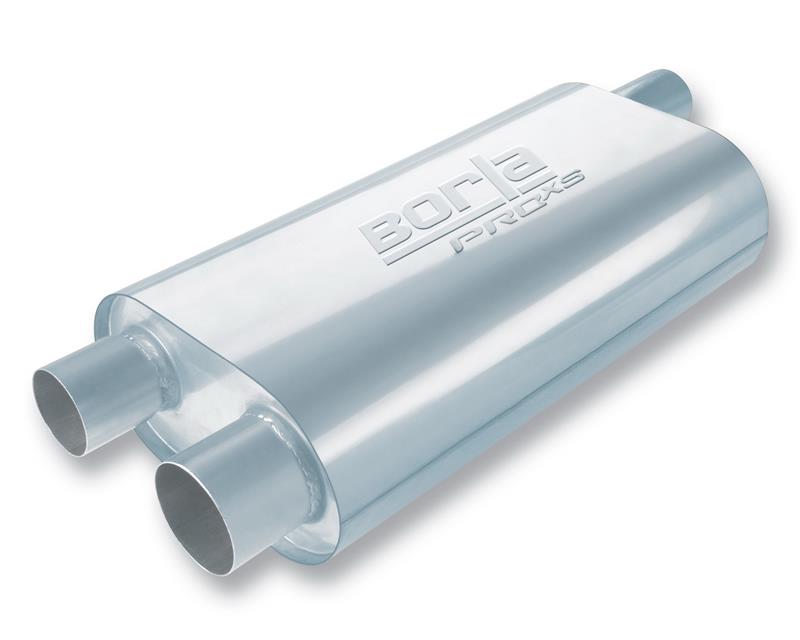Borla 40474 Universal Oval Transverse Single 3in Inlet/2.5in Outlet 19in x 10.25in x 5.5in Turbo Muffler - #40474