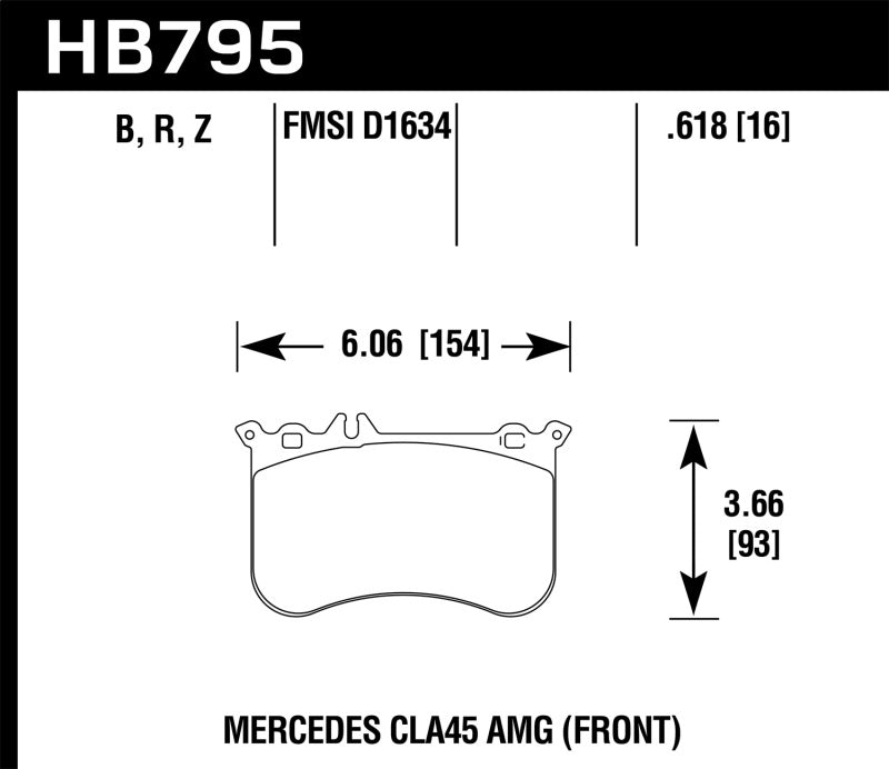 Hawk Performance HB795Z.618 Performance Ceramic Street Brake Pads