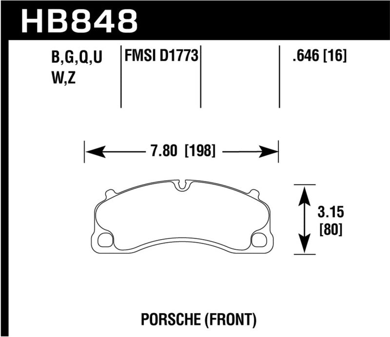 Hawk Performance HB848Z.646 Performance Ceramic Street Brake Pads