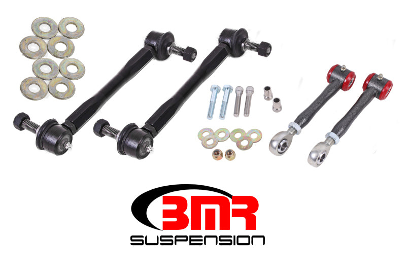 BMR 2016-2024 6th Gen Camaro Front and Rear Sway Bar End Link Kit - Black Hammertone