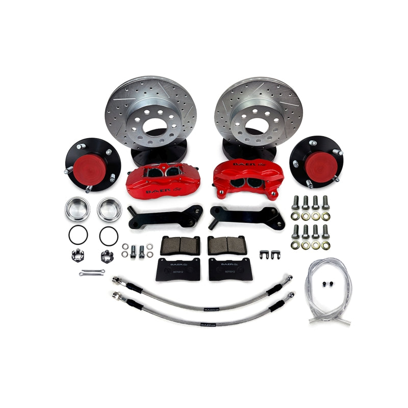 Baer Brakes 70 Ford Fairlane 11in SS4 Alum Hub Front SDZ Brake Kit - Fire Red — Fits 1970 Ford Mustang, 70-71 Fairlane, 70-71 Torino & 1970 Mercury Cougar…
