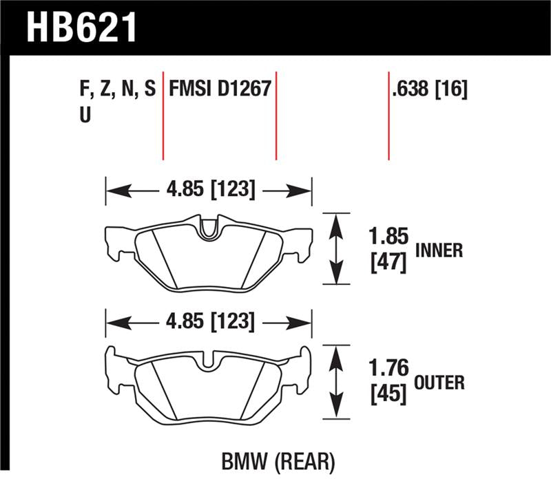 Hawk Performance HB621B.638 HPS 5.0 Street Brake Pads