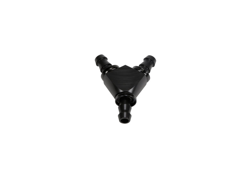 Fleece Performance FPE-FIT-Y06-BLK Universal 3/8in Aluminum Y Barbed Fitting (For -6 Pushlock Hose) - Black Anodized