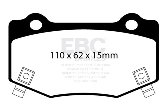 EBC 16+ Cadillac ATS-V 3.6 Twin Turbo Yellowstuff Rear Brake Pads DP43023R