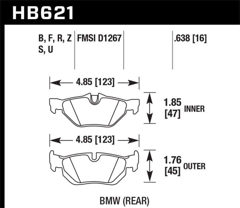 Hawk Performance HB621B.638 HPS 5.0 Street Brake Pads