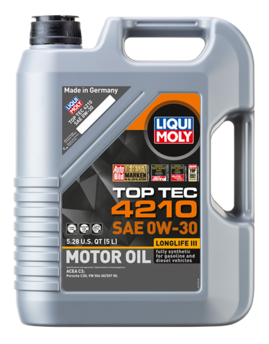 LIQUI MOLY 5L Top Tec 4210 Motor Oil SAE 0W-30 (22158) - Pack of 4