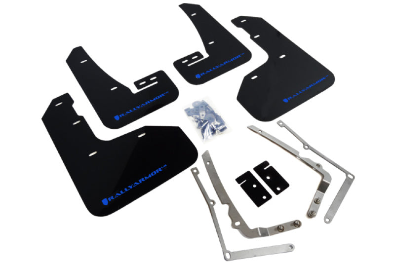 Rally Armor UR Mud Flaps - 2015-2019 Volkswagen Golf R - Black/Blue Logo - #MF40-UR-BLK/BL
