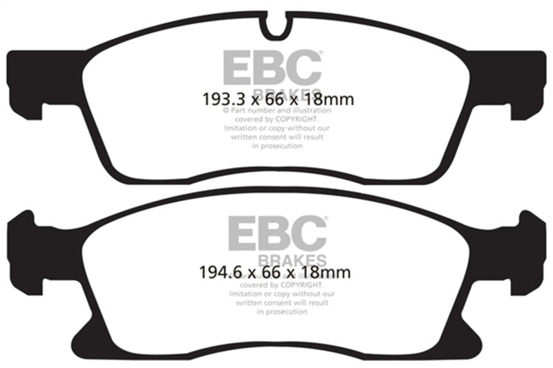 EBC 11+ Dodge Durango 3.6 Greenstuff Front Brake Pads DP61871