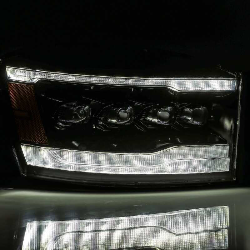 AlphaRex 880538 Dodge 06-08 Ram 1500 HD NOVA LED Projector Headlights Plank Style Alpha Black w/Sequential Signal/DRL/Amber LED