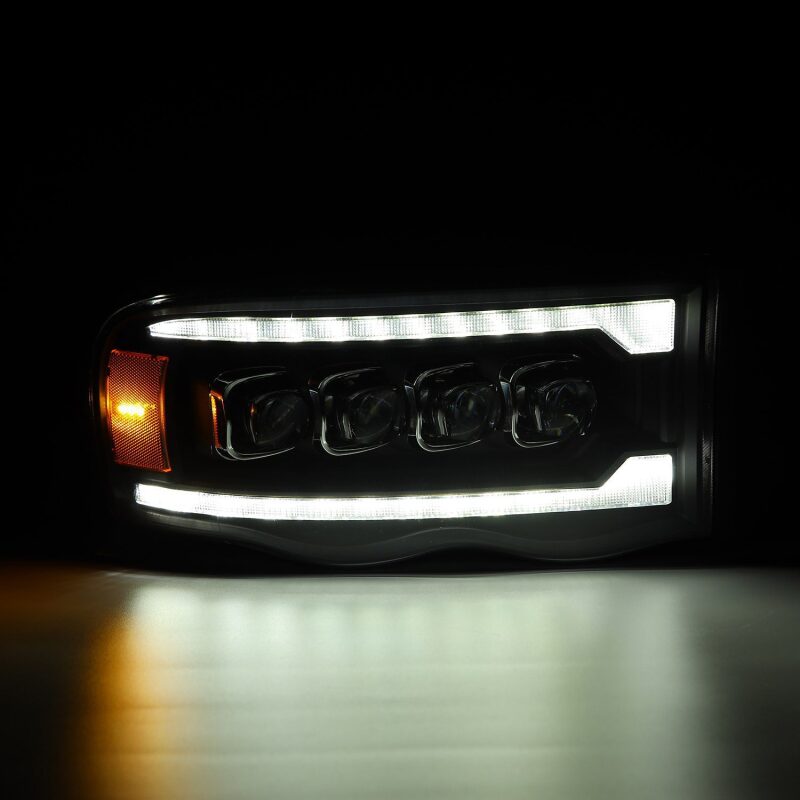 AlphaRex 880564 02-05 Dodge Ram 1500 NOVA LED Projector Headlights Plank Style Black w/Activation Light/Sequential Signal