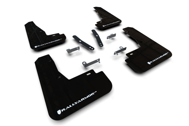 Rally Armor UR Mud Flaps - 2022-2024 Kia EV6 - Black/White Logo - #MF91-UR-BLK-WH