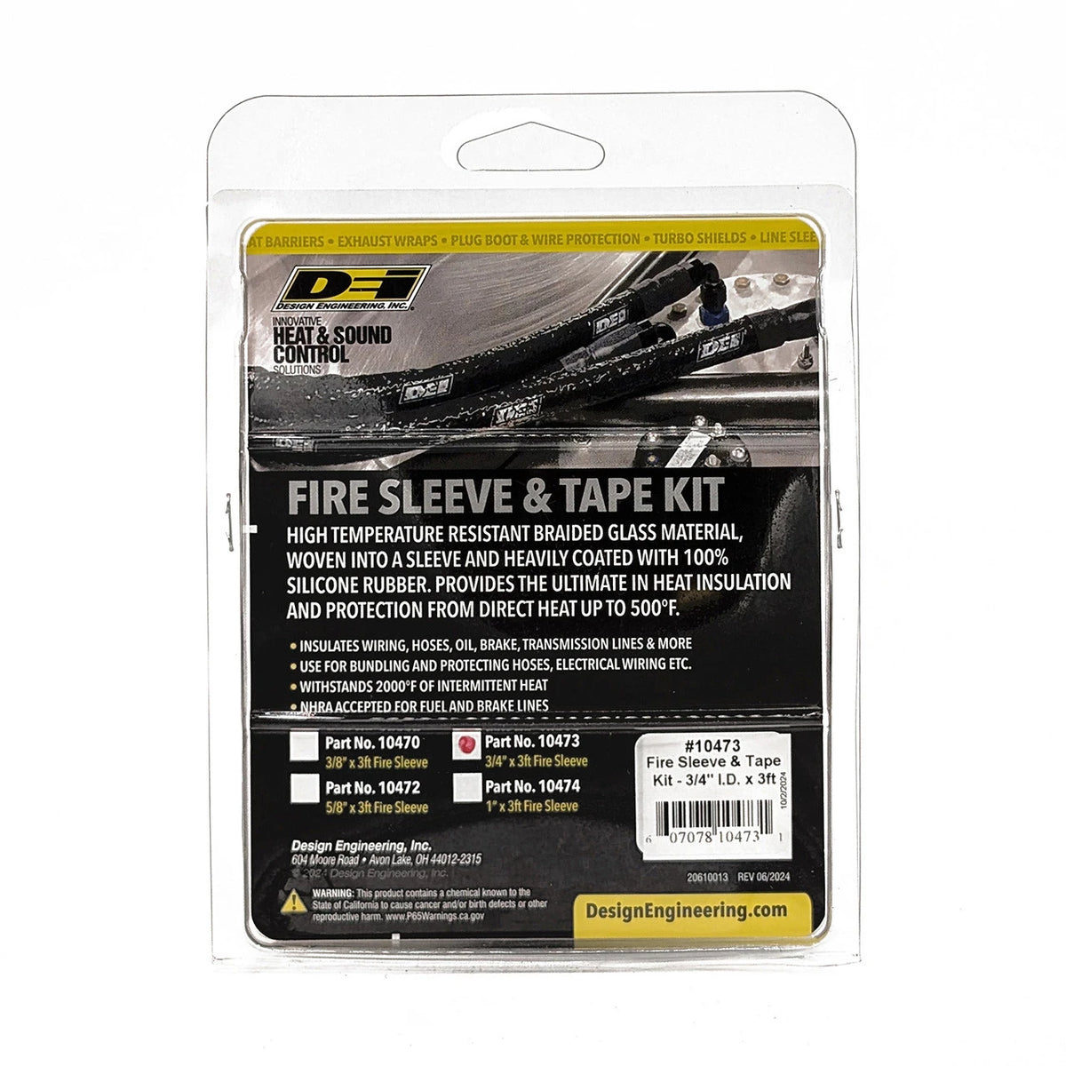 DEI Fire Sleeve and Tape Kit 3/4in I.D. x 3ft