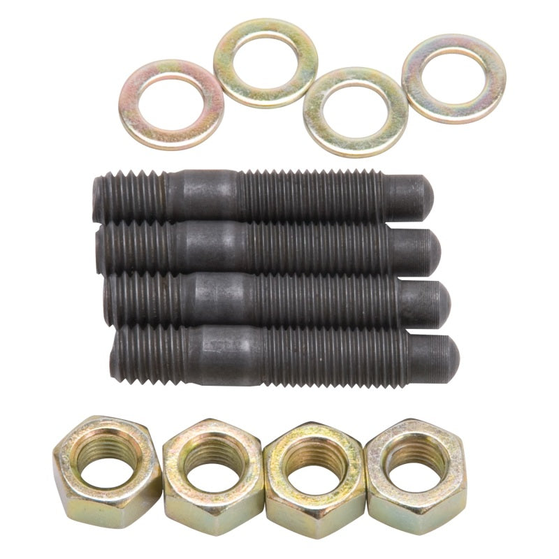 Edelbrock 8056 Carburetor Mounting Studs Bullet Nosed Black Oxide Gold Iridite Washers/Nuts Set