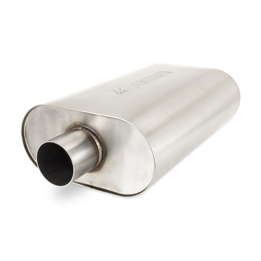 Mishimoto Universal Muffler with 2.5in Center Inlet/Outlet - Brushed - #MMEXH-MF-25CCBR