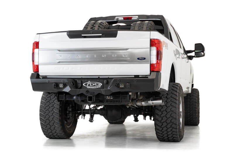 Addictive Desert Designs for 17-20 Ford Super Duty Bomber HD Rear Bumper w/ Mounts Cube Lights