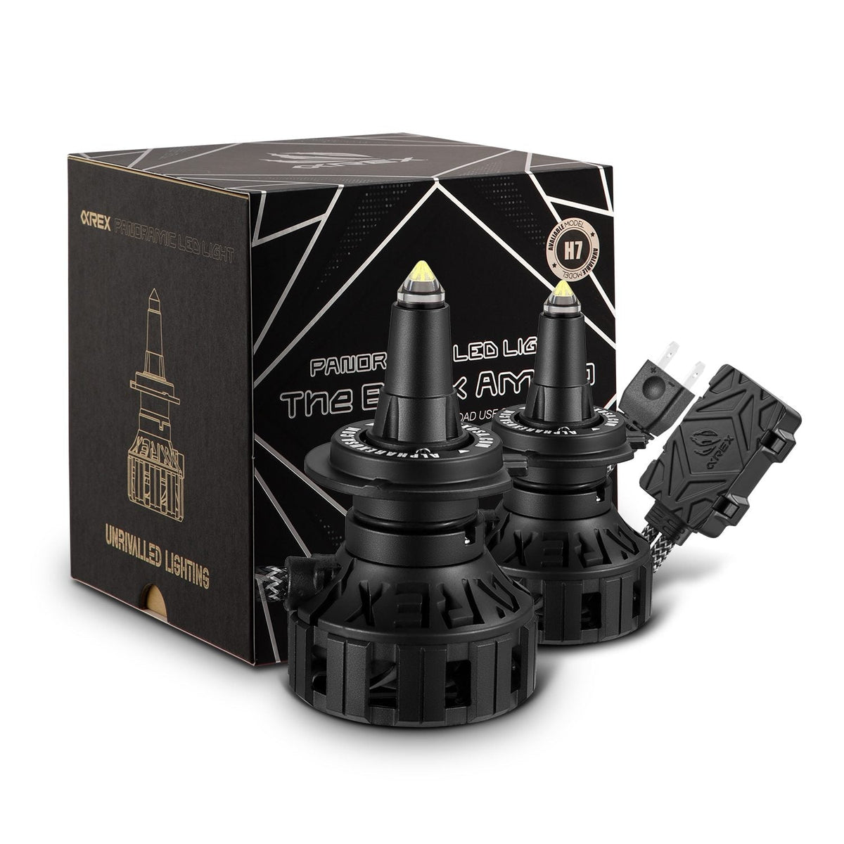 AlphaRex 110011 Black Ammo Panoramic LED Light Bulbs - H11
