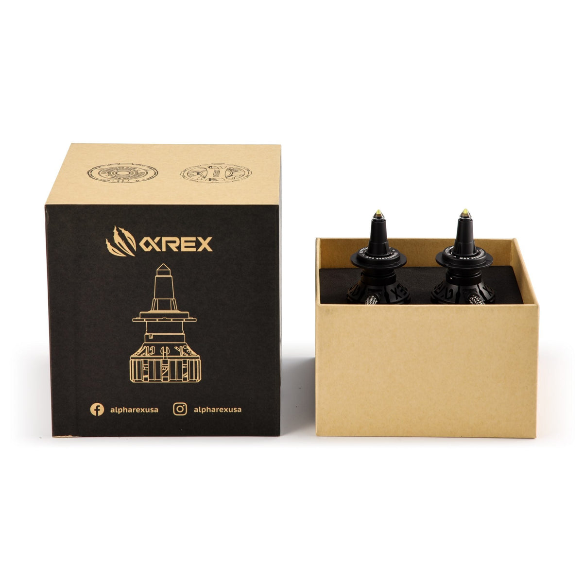 AlphaRex 110011 Black Ammo Panoramic LED Light Bulbs - H11
