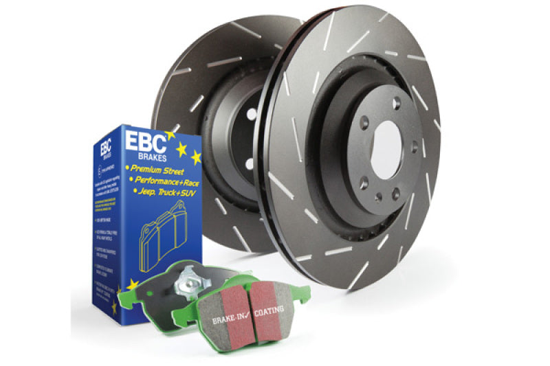EBC 2004-2019 Nissan S2 Rear Brake Kit Greenstuff 2000 Pads USR Slotted Rotors S2KR1884