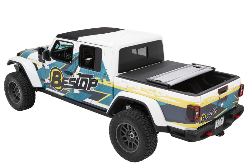 Bestop Fold Soft Tonneau - 20-26 Jeep Gladiator For 5 Ft. Bed Ez (Premium Black Twill)