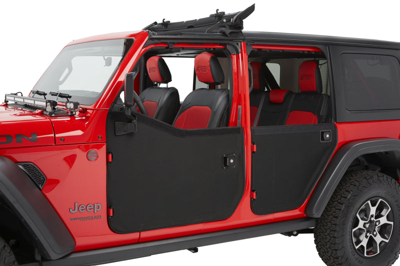 Bestop 20-26 Jeep Gladiator / 18-26 Wrangler JL Full Fabric Doors (Rear Black Diamond)