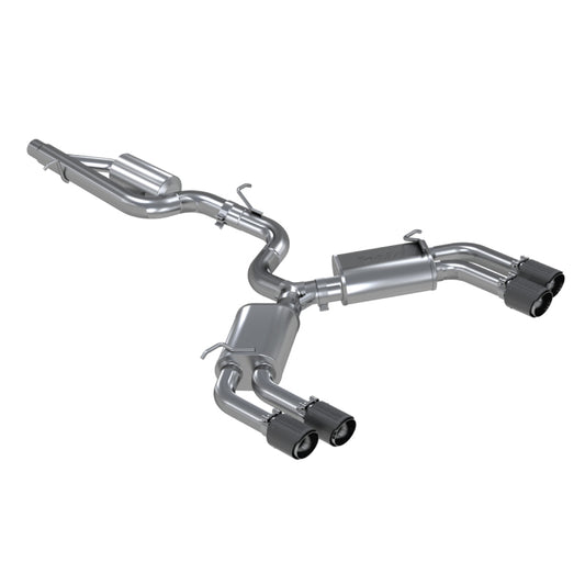 MBRP S46013CF 15-18 Audi S3 SS 3in Quad Split Rear Exit w/ Carbon Fiber Tips - T304 - #S46013CF