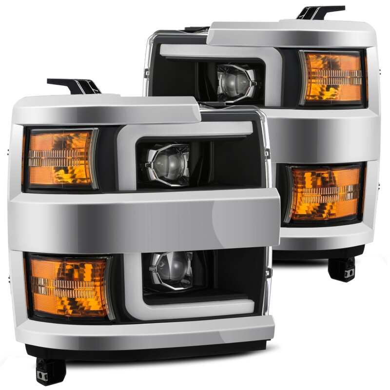 AlphaRex 880224 15-19 Chevrolet 2500 HD PRO-Series Projector Headlights Plank Style Black w/Activation Light/Sequential Signal/DRL