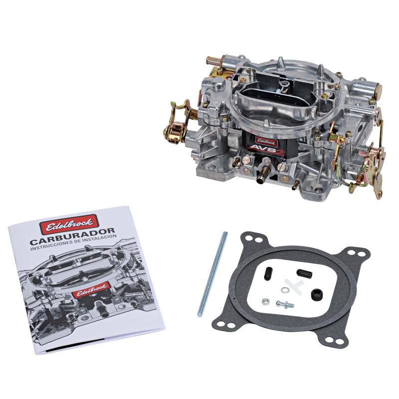 Edelbrock 1902 AVS2 500 CFM 4-Barrel Carburetor Manual Choke Satin Finish